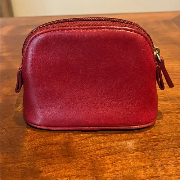 Coach Vintage Cherry Red Leather Mini Pouch Beautiful - Picture 4 of 11